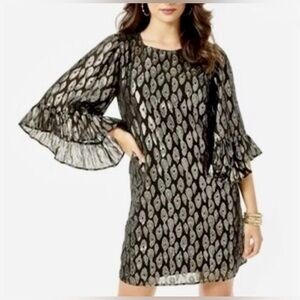 ✨ Lilly Pulitzer Francis Dress-Black & Gold Metallic – Size Small – NWOT ✨